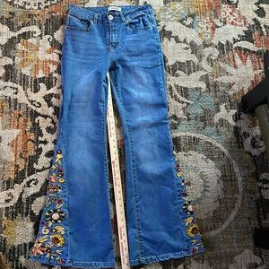 Embroidery Denim High Rise Jeans